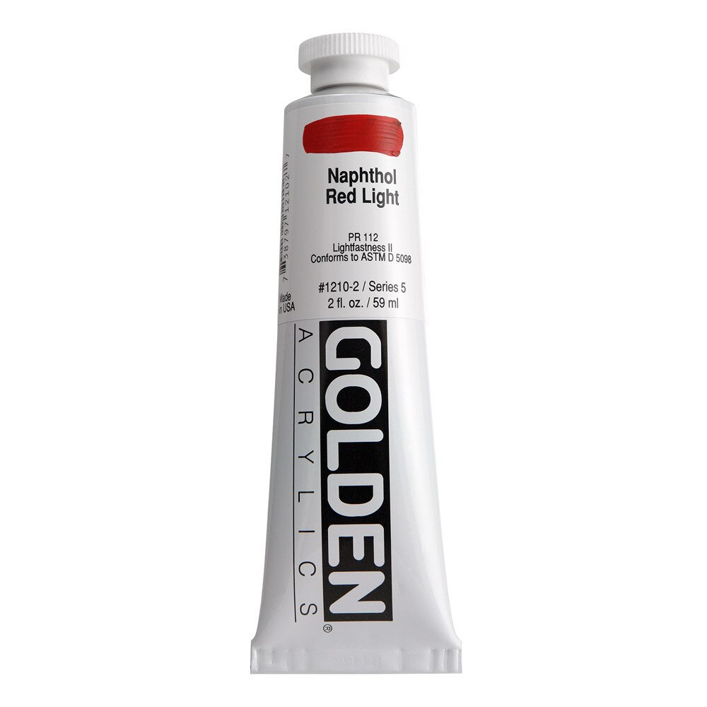 Golden Heavy Body Acrylic Tube 2oz Naphtol Red Light